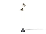 65" Contemporary Metal Floor Lamp in Plated Nickel with A Black Faux Marble Metal Base B202P224138