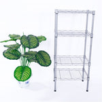 ZUN XM-207S Rectangle Carbon Steel Metal Assembly 4-Shelf Storage Rack Silver Gray 93246884