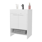 Shell Bathroom Vanity with 2 Doors and Open Storage, White B128P314797