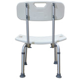 ZUN Medical Bathroom Safety Shower Tub Aluminium Alloy Bath Chair Seat Bench with Removable Back White 46933566