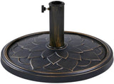 18" Umbrella Base Stand with Flower Petal Pattern, Bronze 38132583