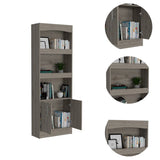 Simma Bookcase, Metal Hardware, Three Shelves, Double Door Cabinet -Light Gray B20091982