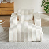 62.5-Inch Corduroy Sponge Sofa Lounge Chair,No Assembly Required,Fluffy Modern Sleeper Chair for W834P206038