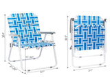 2pcs Steel Tube PP Webbing Bearing 120kg Folding Beach Chair Blue& White Strip 86473256