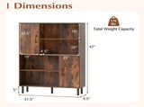 4-Tier Open Shelf Storage Cabinet with 2 Doors, 176 LBS Total Capacity for Entryway & Living 62237711