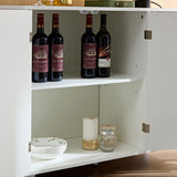 ideboard with wavy texture buffet cabinet, white accent cabinet with door, modern bookcase for W1705P179816