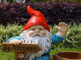 Outdoor Garden Sculpture Gnome Flower Pot Planter - Unique Yard Statue Decoration, Interesting Law W5398P455470