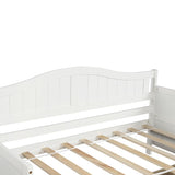Twin Wooden Daybed with 2 drawers, Sofa Bed for Bedroom Living Room,No Box Spring Needed,White WF192860AAK