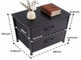 2-Pack  2/4-Drawer Dresser with Metal Frame & Wood Top, Fabric Storage Organizer,Black 08535913