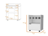 Hannah White 1-Door Bar Cart B062P175047