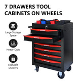 Rolling Metal Tool Chest with 7 Drawers, 20" 7-Drawer Tool Chest Cabinet with Ball Bearing Drawer W1102P245237