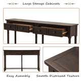 Console Table Sofa Table Easy Assembly with Two Storage Drawers and Bottom Shelf for Living Room, 63358665