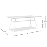 Maiden 71" 6-Seater Teak & Aluminum Patio Dining Table, Natural Teak B2719P245997