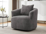 360&deg Swivel Chair, 38.2" Accent Chair Sofa, Upholstered Swivel Barrel Sofa Chair with a Throw N719P288552E