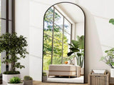 71"x26" Arched Full Length Mirror Standing Full Body Floor Mirror,Black 96748347