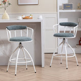 26'' Swivel Counter Height Bar Stool, Set of 2- Fabric Seat with Metal Frame, Modern Industrial W2215P248074