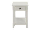 White Accent Table with Bottom Shelf B062P181379