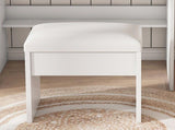 Vanity Table with Mirror & Adjustable LED Lights, Power Outlet, Hairdryer Holder & Stool Compact 21161864
