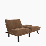 Leatehr Feeling Brown Convertible Folding Modern sofa Bed W570P168045