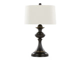 Montgomery 29" Contemporary Metal Table Lamp in Oil Rubbed Bronze with Off-White Linen Shade from B202P224107