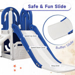 ZUN Toddler Climber and Slide Set 4 in 1, Kidsground Climber Slideset with Basketball Hoop 22984940