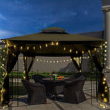 ZUN 10x10 Outdoor Patio Gazebo Canopy Tent With Ventilated Double Roof And Mosquito net 32388179