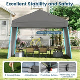 14 X 9.2 FT Pop up Canopy Tent - Gray 69058499