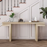 66" Extra Wide Real Wood Veneered Console Table, Minimalist Sofa Table Behind Couch for Entryway, W1435P312700