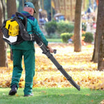 ZUN 2-Stroke Commercial Backpack Leaf Blower Gas Powered Grass Lawn Blowing Machine, Yellow 58478172