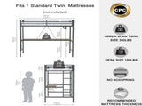 Adam Sturdy Twin Loft Bed Black Cinnamon Wood Desk and Closet Rod for Adult and Kids, Loft Bed B083P154274