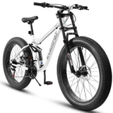 A26309 26 inch Mountain Bike,Full-Suspension 21 Speeds Drivetrain with Disc-Brake MTB Bicycle, 26*4" W709P291973