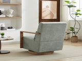 29.72"W Swivel Modern Upholstered Accent Chair with Solid Wood Armrests and 360 Degree Comfy Lounge W3188P417949