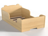 Toddler Floor Bed Frame, Cot Bed for Boys and Girls Ages 3-6, Bear Shape Toddler Bed,Natural W1580P373255