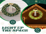 60in Pre-lit Christmas Wreath, Lighted Artificial Xmas Wreath with 220 Warm White Lights and 600 PVC 56857575