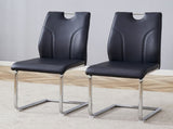Black PU Dining Chair Set.Uniquely designed black dining chairs. PU material, paired with silver W2920P225019