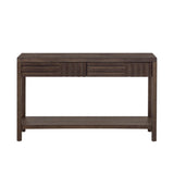 U_STYLE Ash Veneer Modern Style Console Table, Striped Design, Suitable for Entryway, Corridor, N711P230810D