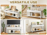 Modern Console Table with 3 Drawers and Open Storage Shelf, Entryway Table Narrow Long Sofa Table 09904615
