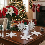 6PCS Set Christmas Tree Ornaments 6.1x1.8x6.3in Iron Snowflake Hanger Decorative Hanging Pendant for 26343927