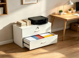 () 2-Drawer Filing Cabinet with 1 Lock Made of P2 Particleboard with Embossed 36620955
