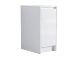12" freestanding Bathroom Storage Cabinet, Soft Close Doors, Glossy White, W999P312104