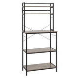 5-Tier Bakers Rack with 10 S-Shaped Hooks, Industrial Microwave Oven Stand, Free Standing 01971249