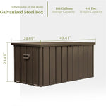 ZUN 100 Gallon Outdoor Storage Deck Box Waterproof, Large Patio Storage Bin for Outside Cushions, Throw W1859P168258