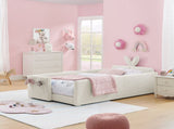 Twin Size Upholstered Platform Bed with Cute Rabbit Ear Shaped Headboard, with Safety Rail and W1413P307369