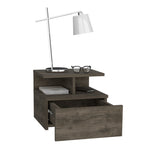 ZUN Adele Floating Nightstand with Drawer and Open Storage Shelves B200P188830