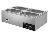 110V 600W 5L*4 Stainless Steel Four Plates Heating Food Warming Soup Pool Silver 89737780