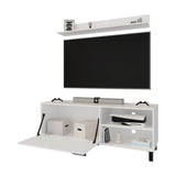 FM FURNITURE Bitter Springs Tv Stand 65" in melamine with Open Storage,pneumatic arms and 1 Door, B128P301381