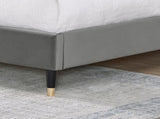 Rozitta Gray Velvet Wingback Platform Bed, Queen T2574P198391