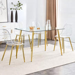 ZUN Modern simple transparent dining chair plastic chair armless crystal chair Nordic creative makeup W1151111205