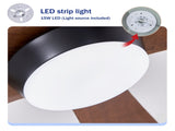52" 5PCS Solid Wood Blades Ceiling Fan with Lights Remote Control,Quiet DC Motor 3 Blade Ceiling W3596P460841