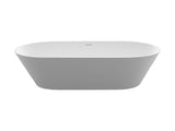 63 Inch Solid Surface Soaking Bathtub for Bathroom, Matte White T3785P490211